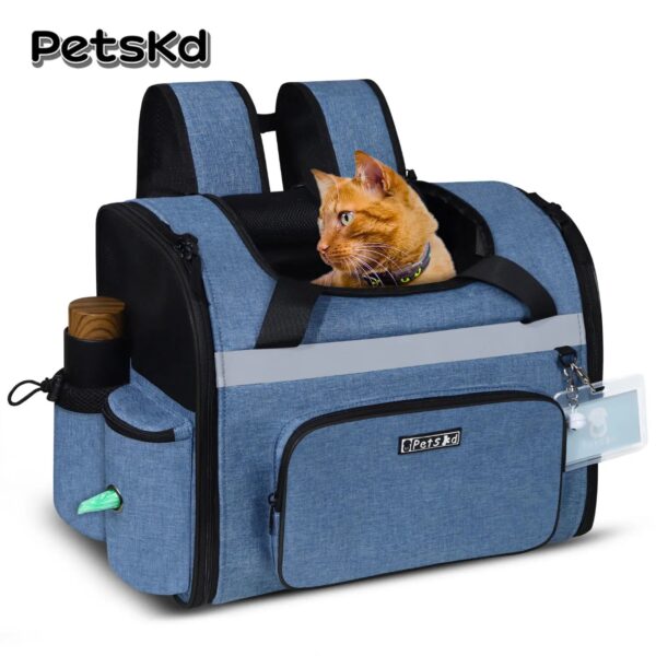 Petskd Pet Backpack Carrier Southwest Airline Approved Cat Travel Backpack for Small Dog Carrier Bag with Safety Lock Zipper - Image 3