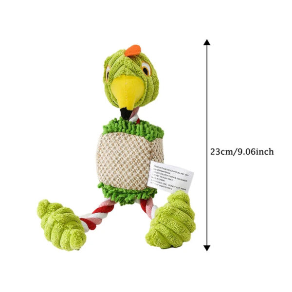 Funny Bird Shaped Plush Squeak Chew Ropes Toy - Interactive Dog Toys for Small & Large Pets - Image 3